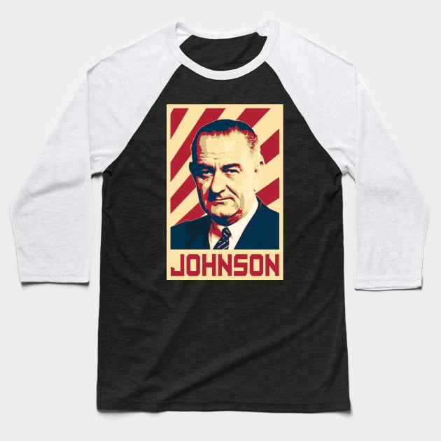 Lyndon B Johnson Baseball T-Shirt by Nerd_art